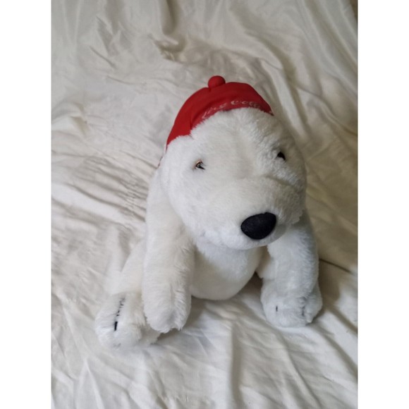 VTG Dakin Coca-Cola COKE POLAR BEAR 6" Plush STUFFED ANIMAL w/ Red Cap 1995 - Picture 1 of 7